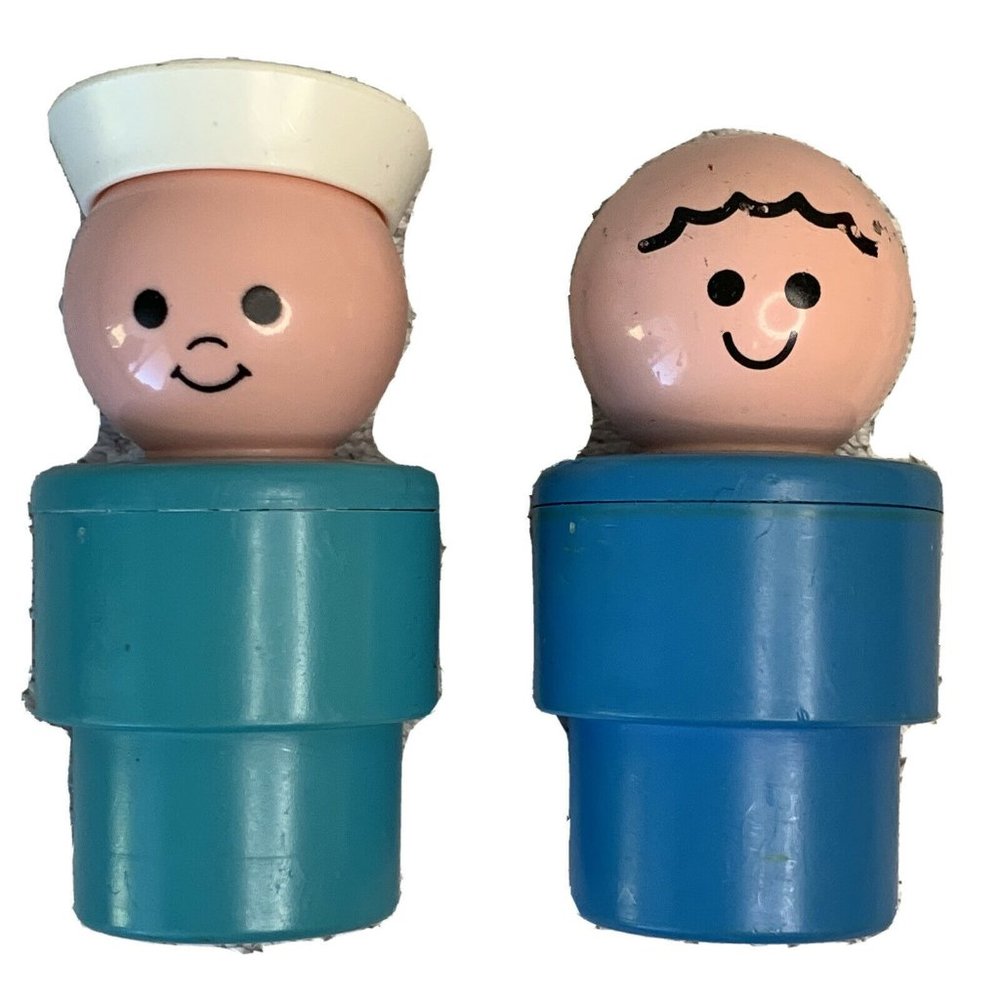 Vintage Fisher Price Lot Of 2 Little People Jumbo